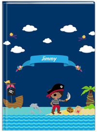 Thumbnail for Personalized Pirate Journal IV - Boy Pirate with Sword - Black Boy - Front View