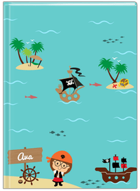 Thumbnail for Personalized Pirate Journal IX - Brunette Girl Pirate - Front View