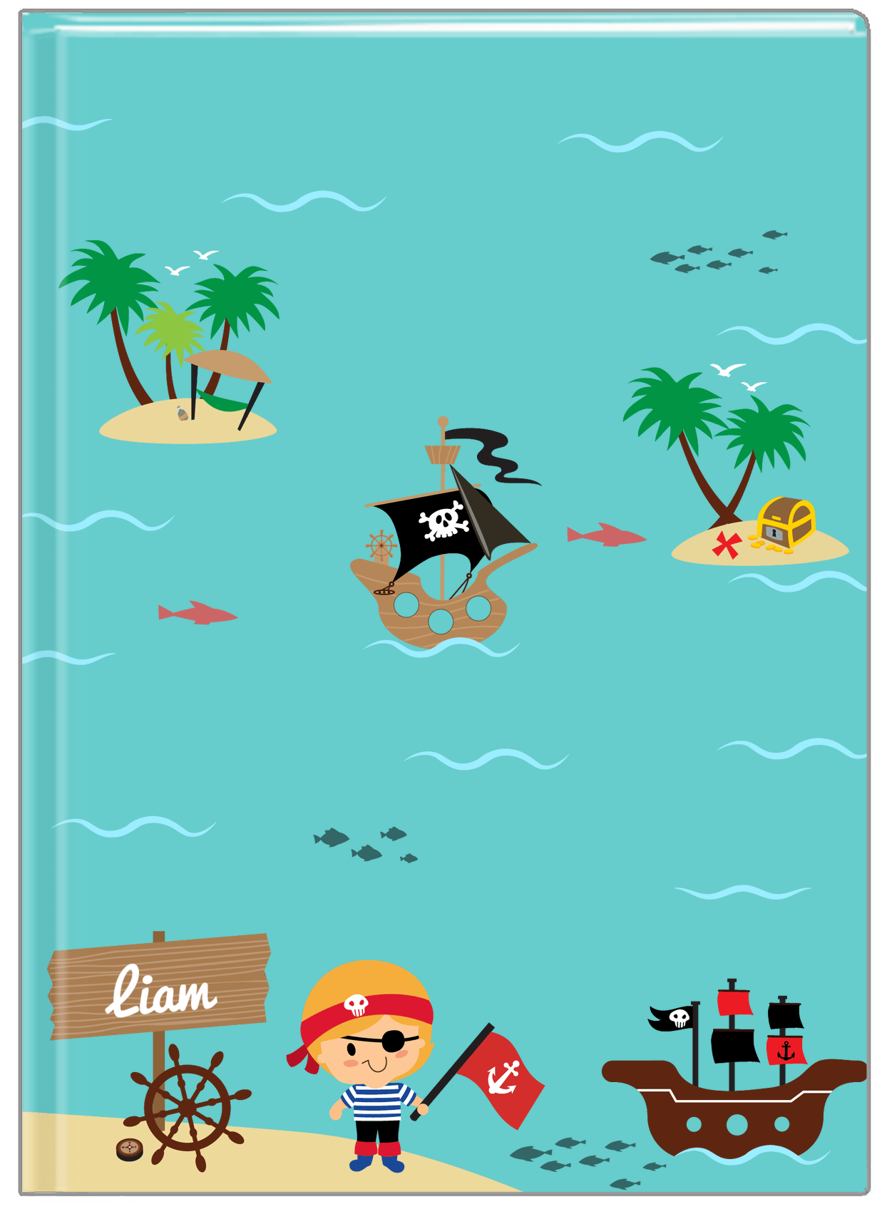 Personalized Pirate Journal X - Blond Boy Pirate - Front View