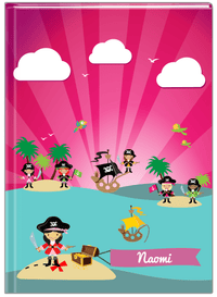 Thumbnail for Personalized Pirate Journal XXII - Girl Pirate with Sword - Asian Girl - Front View