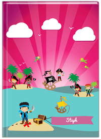 Thumbnail for Personalized Pirate Journal XXIV - Boy Pirate with Sword - Black Hair Boy - Front View