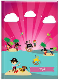 Thumbnail for Personalized Pirate Journal XXIV - Boy Pirate with Sword - Brown Hair Boy - Front View