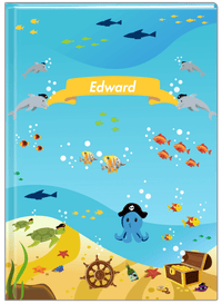 Thumbnail for Personalized Pirate Journal XXV - Blue Octopus - Front View