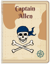 Thumbnail for Personalized Pirates Notebook - Crossbones & Bandana - Front View