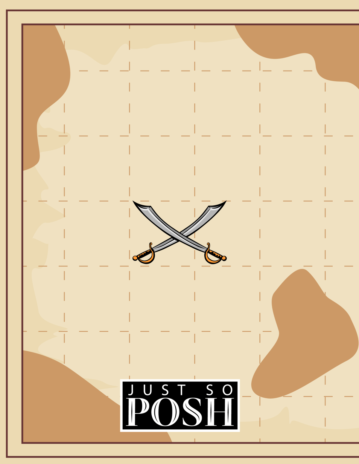 Personalized Pirates Notebook - Swords, Half Bandana, & Eyepatch - Back View
