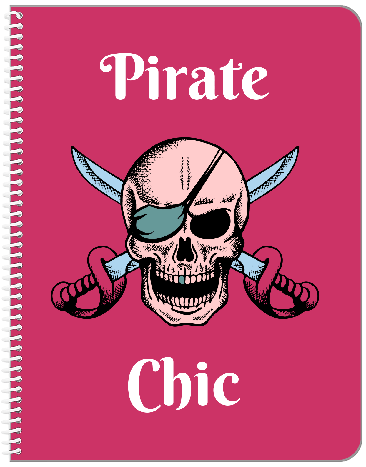 Personalized Pirates Notebook - Pirate Chic - Front View