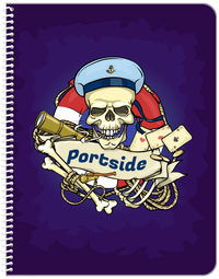 Thumbnail for Personalized Pirates Notebook - Purple Background - Front View