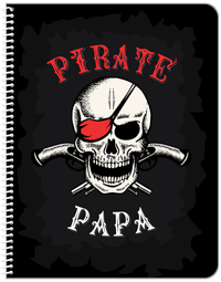 Thumbnail for Personalized Pirates Notebook - Black Background - Front View