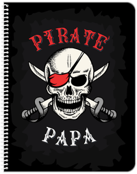 Thumbnail for Personalized Pirates Notebook - Black Background - Front View