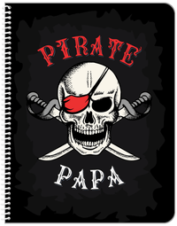 Thumbnail for Personalized Pirates Notebook - Black Background - Front View