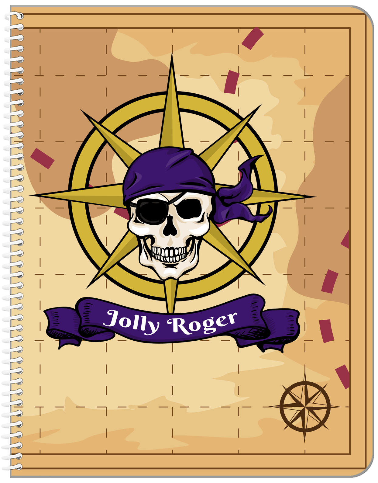 Pirates Notebook - Treasure Map - Front View