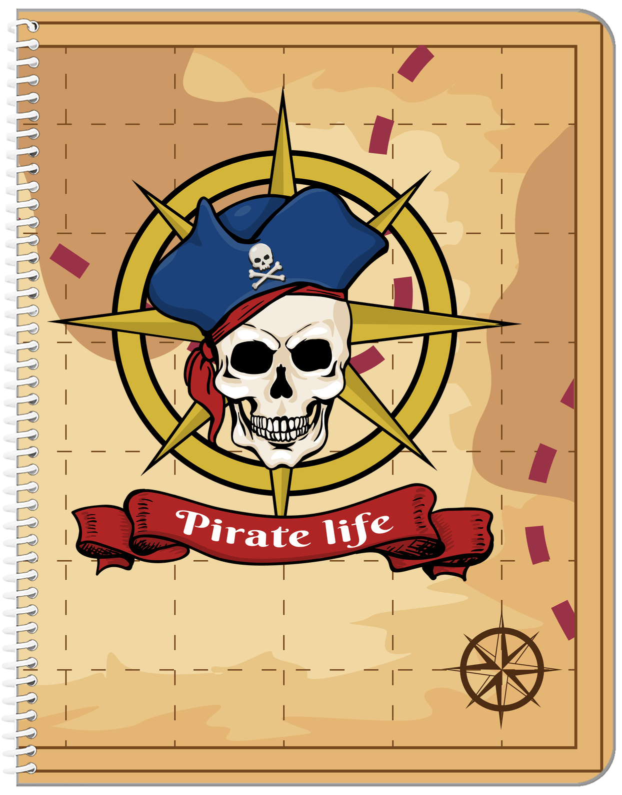 Pirates Notebook - Treasure Map - Front View