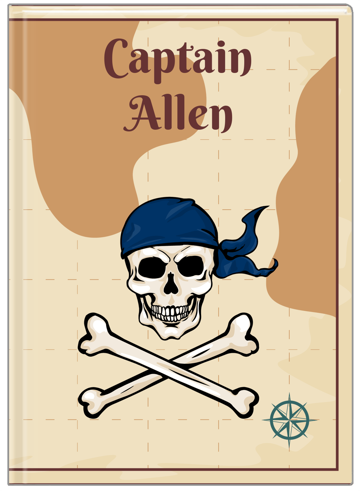 Personalized Pirates Journal - Crossbones & Bandana - Front View