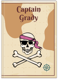 Thumbnail for Personalized Pirates Journal - Crossbones, Half Bandana, & Eyepatch - Front View