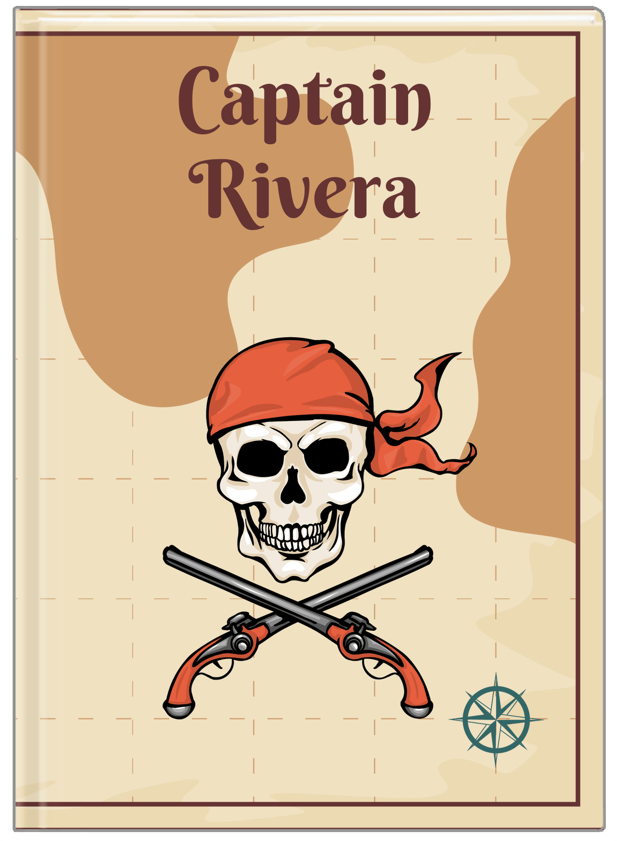 Personalized Pirates Journal - Arms & Bandana - Front View