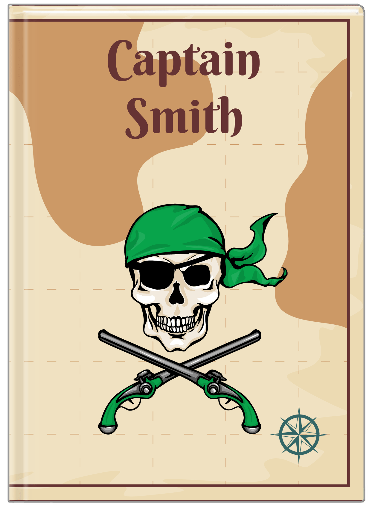 Personalized Pirates Journal - Arms, Bandana, & Eyepatch - Front View