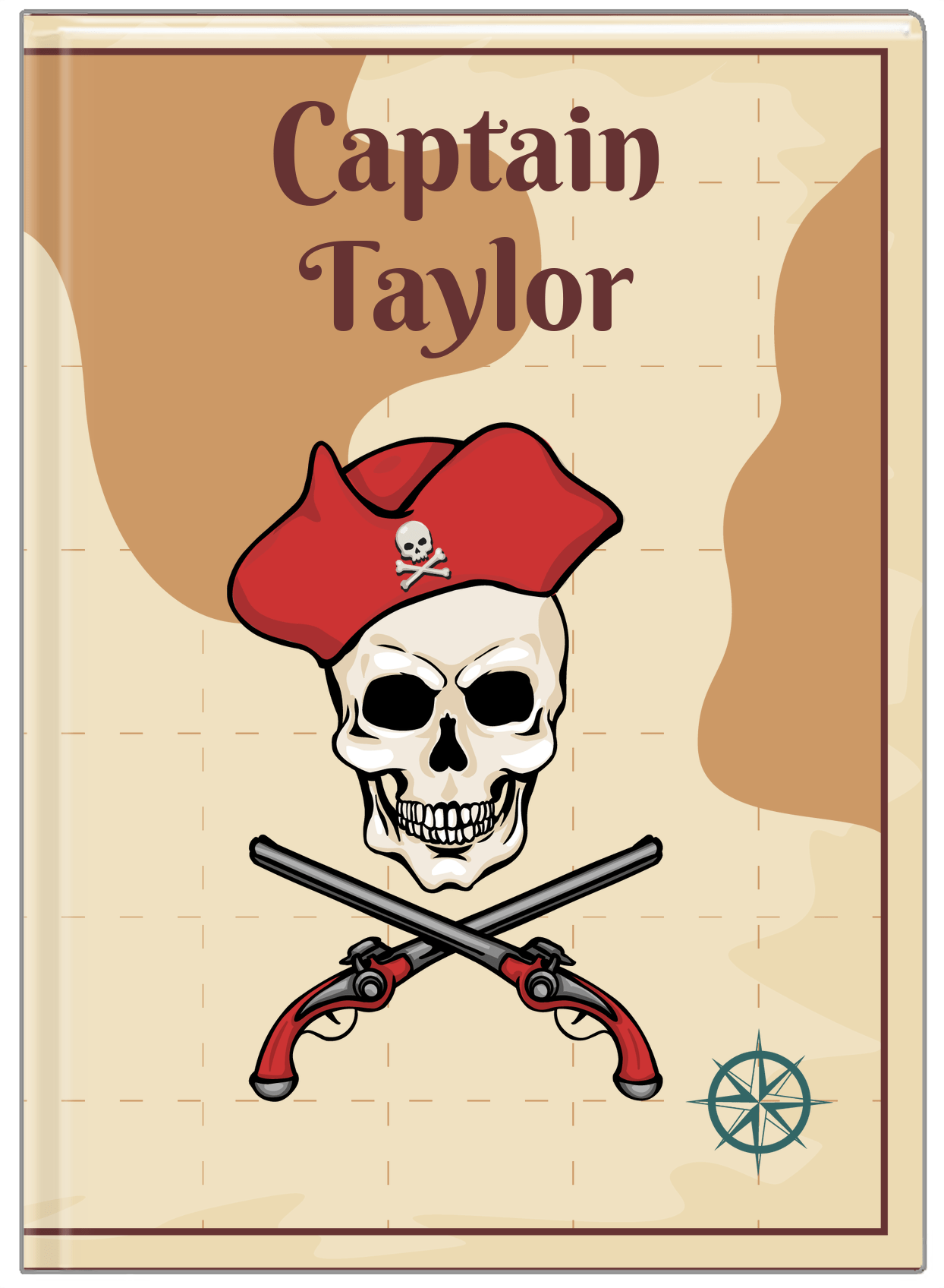 Personalized Pirates Journal - Arms & Hat - Front View