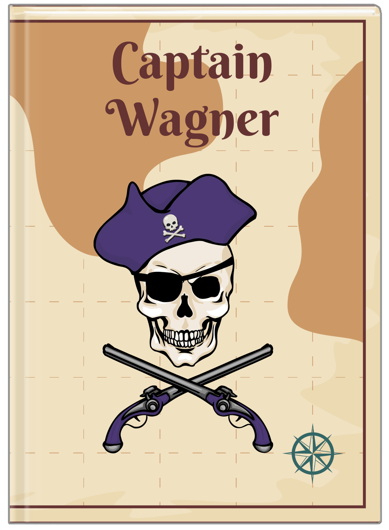 Personalized Pirates Journal - Arms, Hat, & Eyepatch - Front View