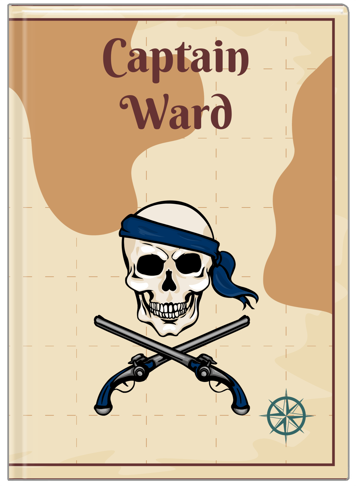 Personalized Pirates Journal - Arms & Half Bandana - Front View