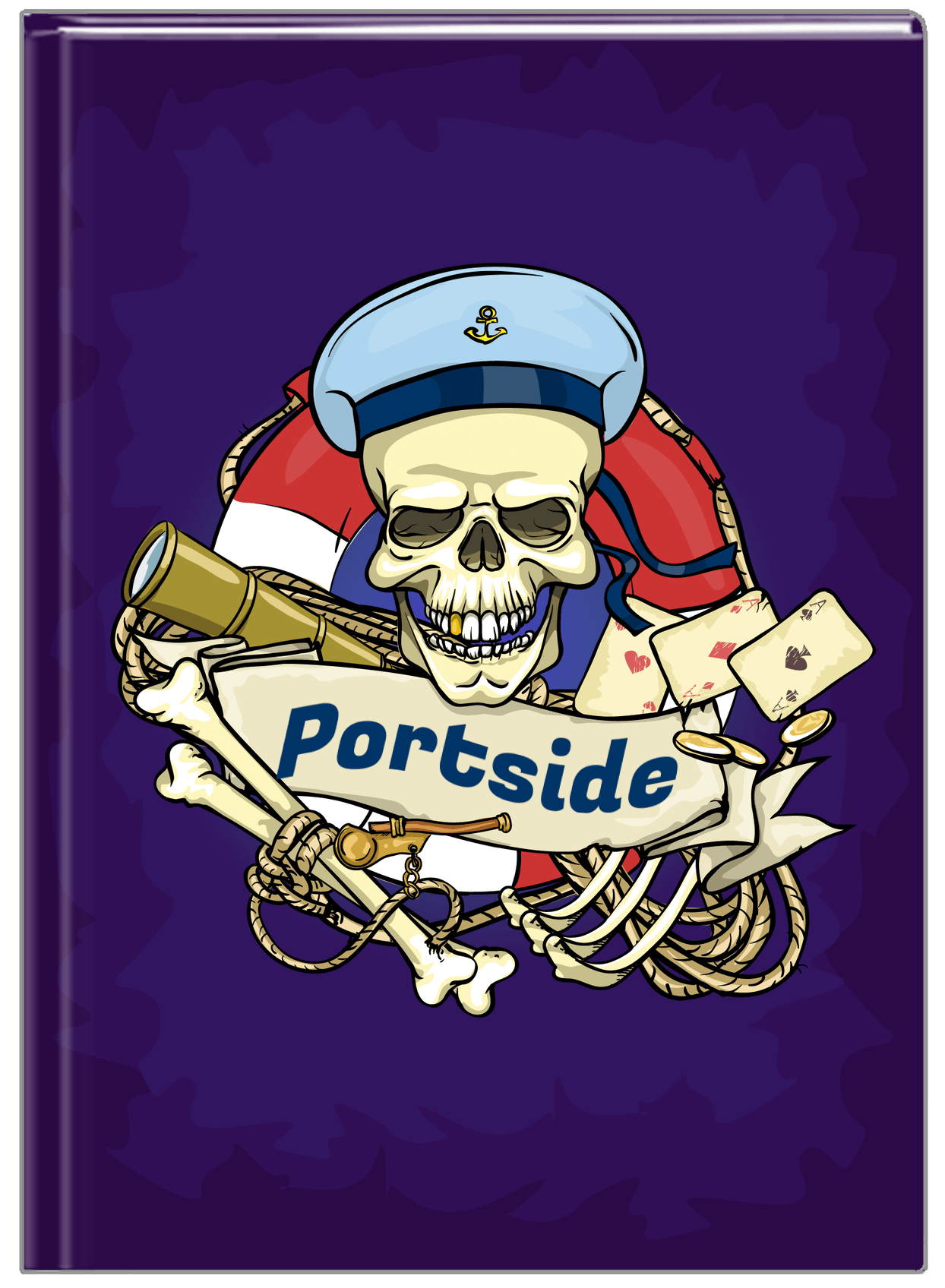 Personalized Pirates Journal - Purple Background - Front View