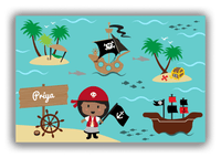 Thumbnail for Personalized Pirate Canvas Wrap & Photo Print IX - Blue Background - Black Girl - Front View