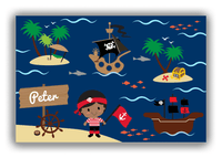 Thumbnail for Personalized Pirate Canvas Wrap & Photo Print X - Blue Background - Black Boy - Front View