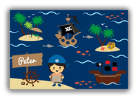 Thumbnail for Personalized Pirate Canvas Wrap & Photo Print X - Blue Background - Asian Boy - Front View