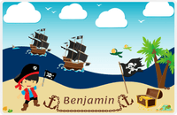 Thumbnail for Personalized Pirate Placemat - Boy Pirate with Flag II - Asian Boy -  View