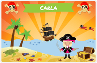 Thumbnail for Personalized Pirate Placemat - Girl Pirate with Sword IV - Blonde Girl -  View