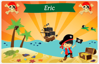 Thumbnail for Personalized Pirate Placemat - Boy Pirate with Flag IV - Asian Boy -  View