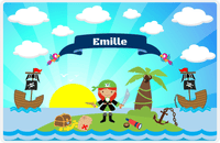 Thumbnail for Personalized Pirate Placemat - Girl Pirate with Sword V - Redhead Girl -  View