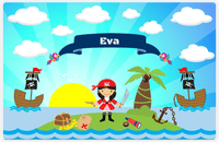 Thumbnail for Personalized Pirate Placemat - Girl Pirate with Sword V - Asian Girl -  View