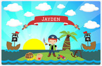 Thumbnail for Personalized Pirate Placemat - Boy Pirate with Sword V - Redhead Boy -  View