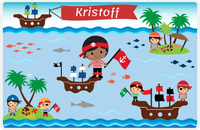 Thumbnail for Personalized Pirate Placemat - Boy Pirate VI - Black Boy -  View