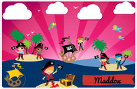 Thumbnail for Personalized Pirate Placemat - Boy Pirate with Flag VII - Blond Boy -  View
