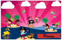 Thumbnail for Personalized Pirate Placemat - Boy Pirate with Flag VII - Brown Hair Boy -  View