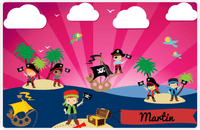 Thumbnail for Personalized Pirate Placemat - Boy Pirate with Flag VII - Redhead Boy -  View
