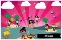 Thumbnail for Personalized Pirate Placemat - Boy Pirate with Sword VII - Black Boy -  View