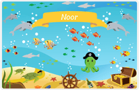 Thumbnail for Personalized Pirate Placemat - Octopus - Green Octopus -  View