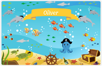 Thumbnail for Personalized Pirate Placemat - Octopus - Blue Octopus -  View