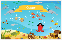 Thumbnail for Personalized Pirate Placemat - Octopus - Red Octopus -  View