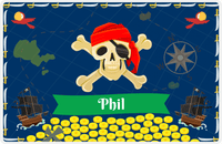Thumbnail for Personalized Pirate Placemat - Treasure Map - Red Bandana -  View
