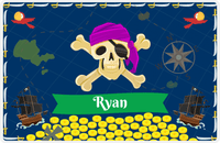 Thumbnail for Personalized Pirate Placemat - Treasure Map - Purple Bandana -  View