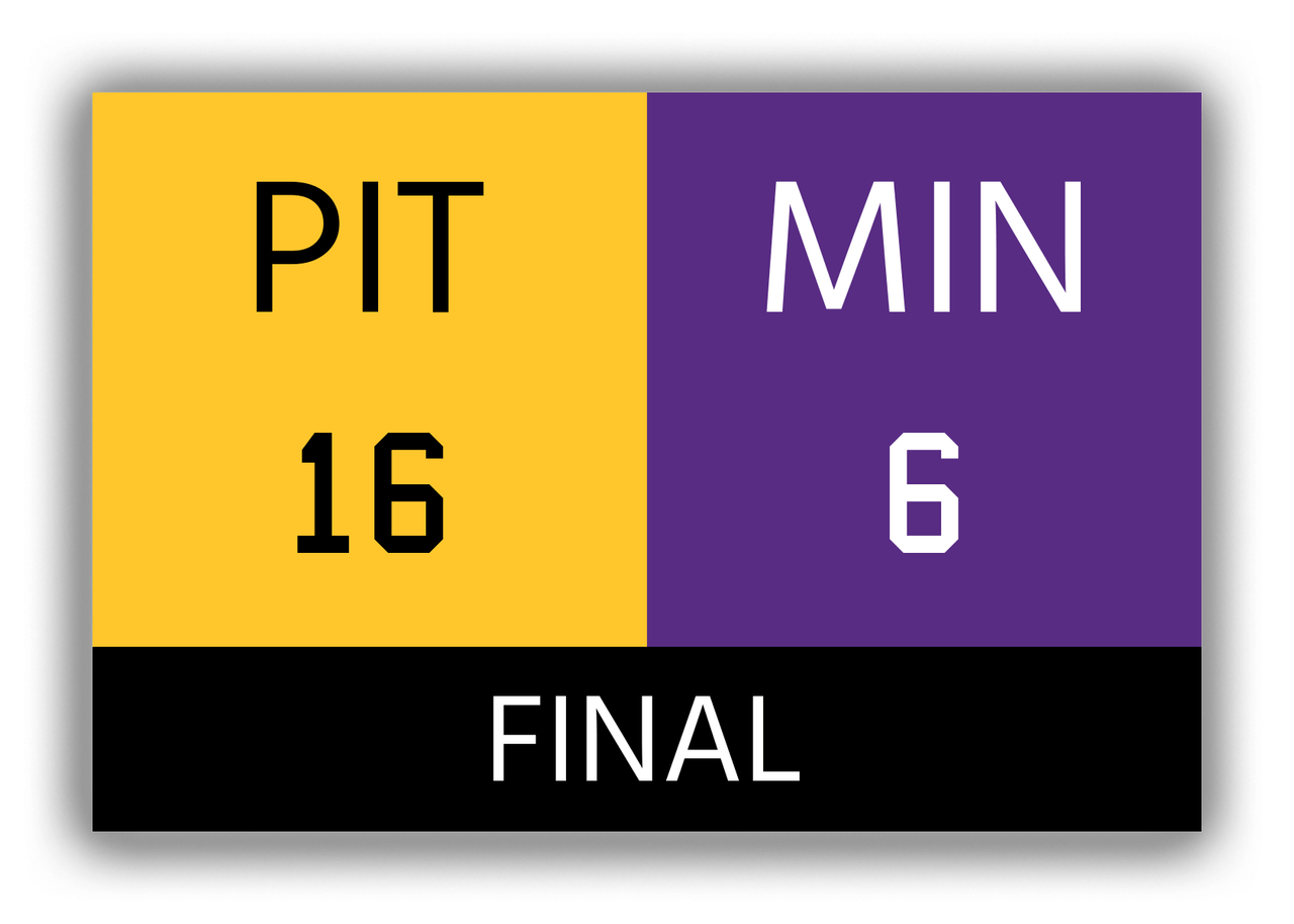 Pittsburgh vs Minnesota Canvas Wrap & Photo Print - 1974 1975 Football Championship - Front View
