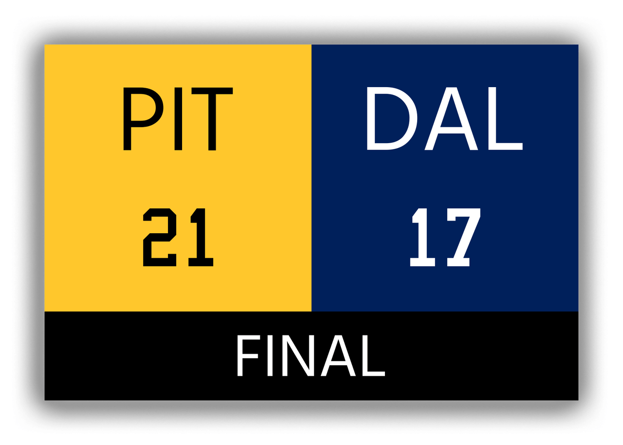 Pittsburgh vs Dallas Canvas Wrap & Photo Print - 1975 1976 Football Championship - Front View