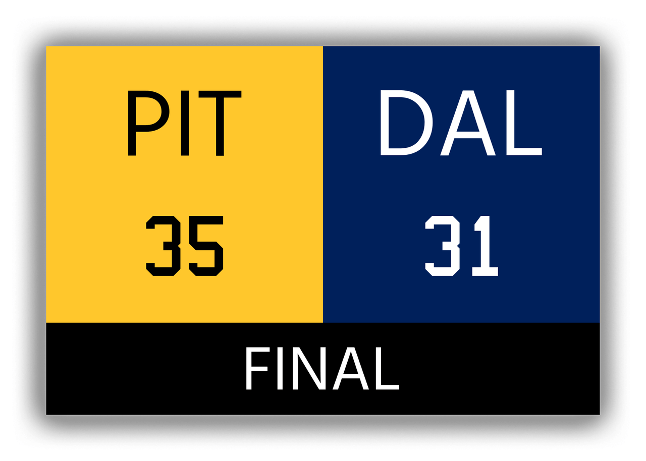 Pittsburgh vs Dallas Canvas Wrap & Photo Print - 1978 1979 Football Championship - Front View