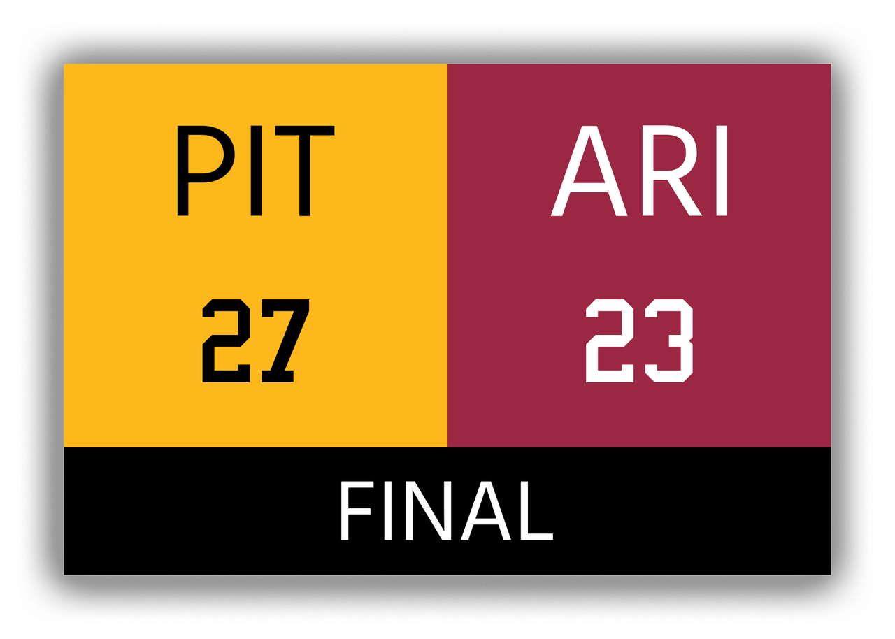 Pittsburgh vs Arizona Canvas Wrap & Photo Print - 2008 2009 Football Championship - Front View
