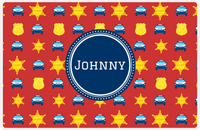 Thumbnail for Personalized Police Placemat X - Red Background - Circle Nameplate -  View
