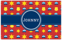 Thumbnail for Personalized Police Placemat X - Red Background - Circle Ribbon Nameplate -  View