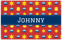 Thumbnail for Personalized Police Placemat X - Red Background - Ribbon Nameplate -  View